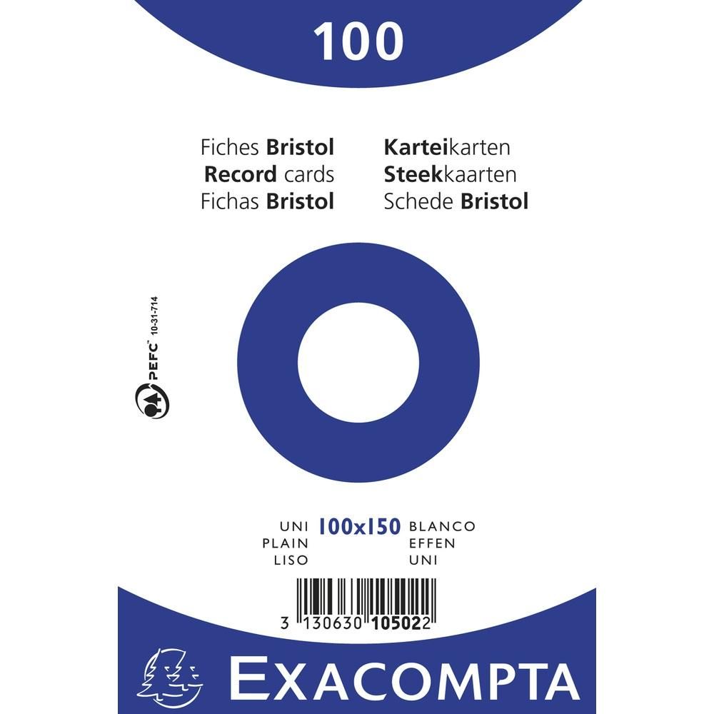 EXACOMPTA PAQUETE 100 FICHAS CARTULINA BRIS