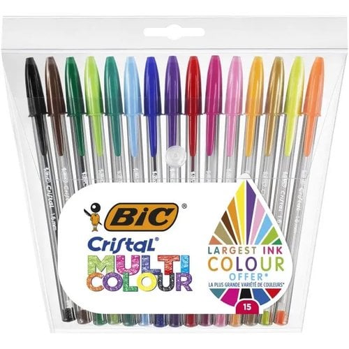 BOLIG.BIC CRISTAL MULTIC. BOLSA 15 UD.