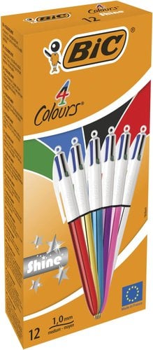 BOLIGRAFO 4 COL.BIC SHINE SURT.