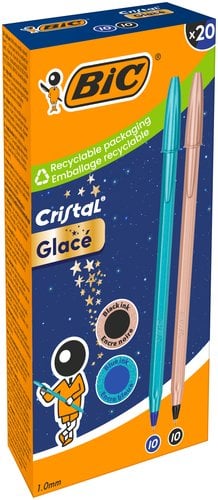 BOLIG.BIC CRISTAL GLACE AZUL Y ORO ROSA
