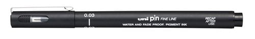 ROTUL.UNI PIN 0,03 mm NEGRO
