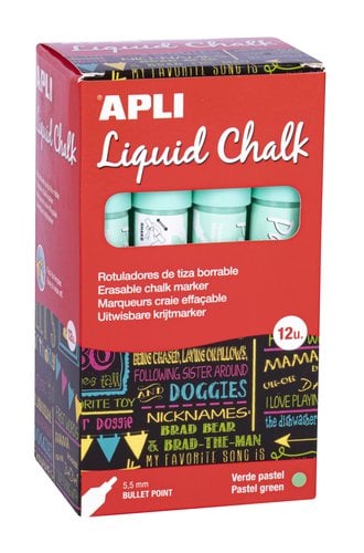 ROTUL.PIZAR.APLI CHALK CONICO VERDE C/12