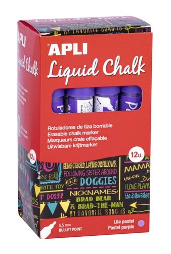 ROTUL.PIZAR.APLI CHALK CONICO LILA C/12
