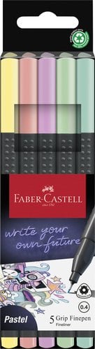 ROTULADOR FABER GRIP FINEPEN PACK 5 PAST