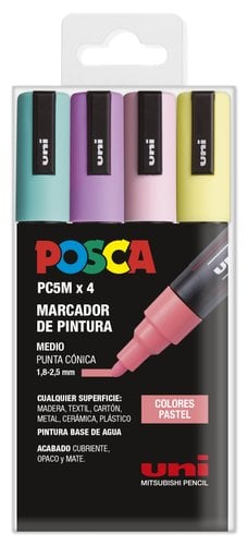 ROTUL.UNI-POSCA PC-5M COL. PASTEL B/4