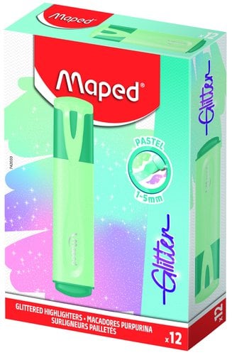 ROTUL. FLUOR MAPED GLITTER VERDE