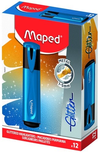 ROTUL. FLUOR MAPED GLITTER AZUL MET.
