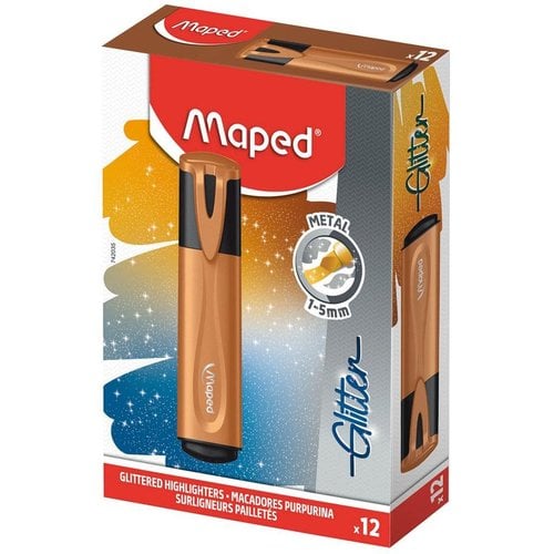 ROTUL. FLUOR MAPED GLITTER COBRE