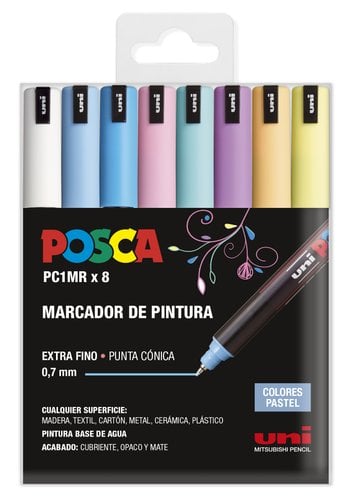 ROTUL.UNI-POSCA PC-1MR PASTEL E/8