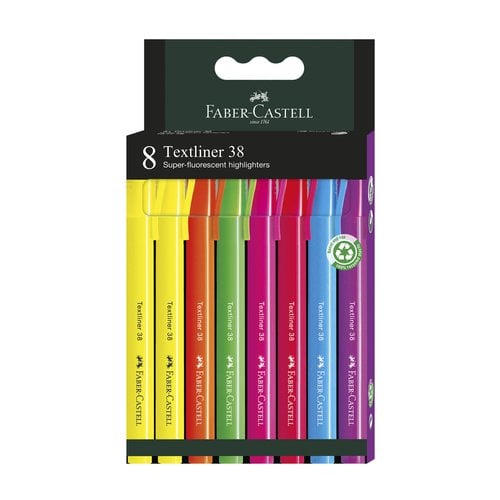 ROTUL.FLUOR FABER CASTELL 38 PACK DE 8
