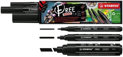 ROTUL.STABILO ACRYLIC FREE NEGRO ES