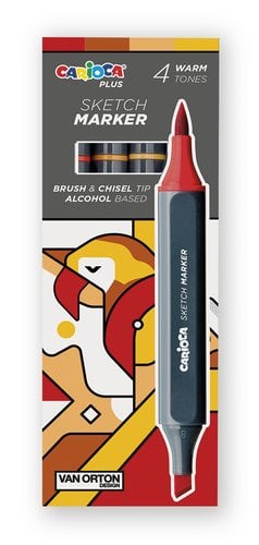ROTUL.CARIOCA PLUS DOBLE P.COL.ROJOS C/4