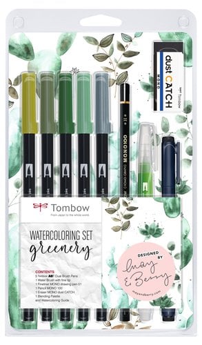 WCS-GR SET LETTERING TOMBOW GREENERY