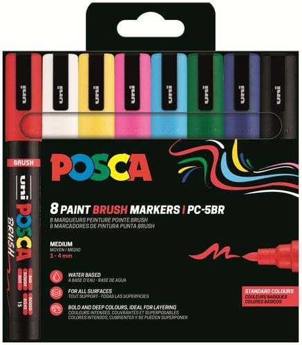 ROTUL.UNI-POSCA PC-5BR COL. BASICOS EST