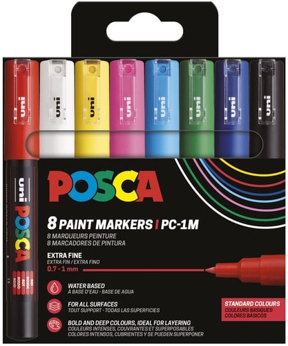 ROTUL.UNI-POSCA PC-1M COL. BASICOS E/8