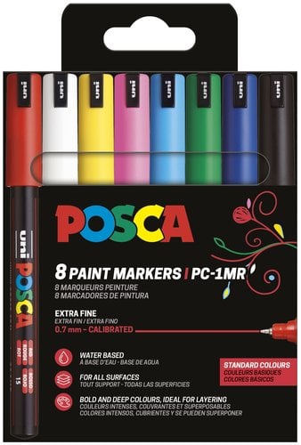 ROTUL.UNI-POSCA PC-1MR BASICOS E/8