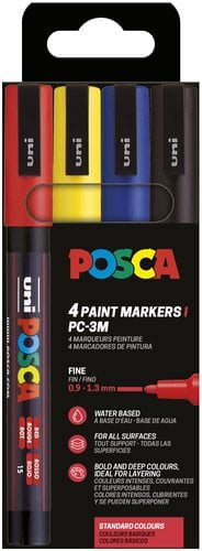 ROTUL.UNI-POSCA PC-3M COL. BASICOS E/4