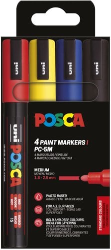 ROTUL.UNI-POSCA PC-5M COL. BASICOS E/4