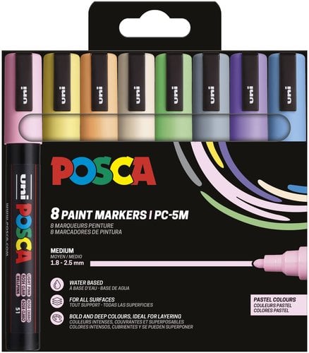 ROTUL.UNI-POSCA PC-5M COL. PASTEL E/8