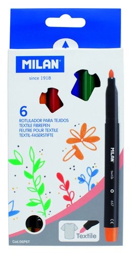 MARCADOR TEXTIL MILAN ESTUCHE de 6