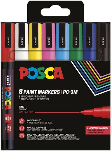 ROTUL.UNI-POSCA PC-3M BOLSA 8