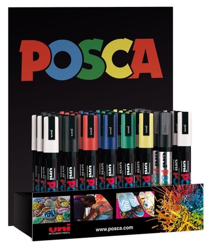 ROTUL.UNI-POSCA PC-5M EXPOSITOR de 36