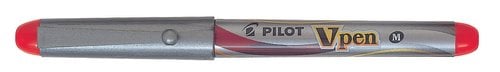 PLUMA PILOT V-PEN SILVER tinta ROJA