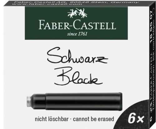 TINTA ESTILOG.FABER CAJA 6 CART.NEGRO