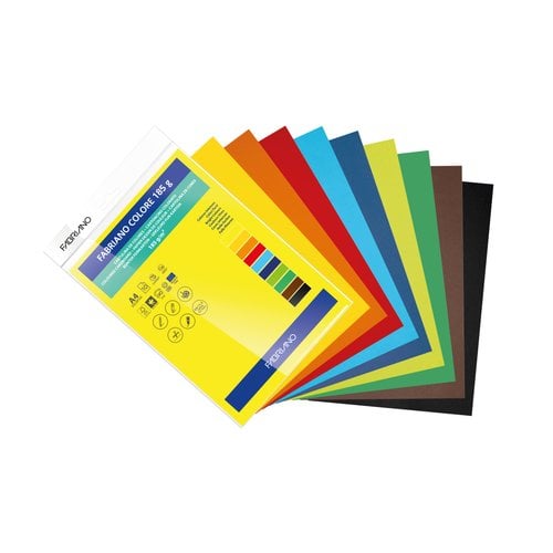 CARTULINA A4 FABR. 185g P/10 COL.INTEN.