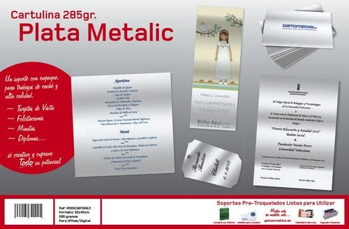 CARTULINA METAL.32x45 YOSAN PLATA
