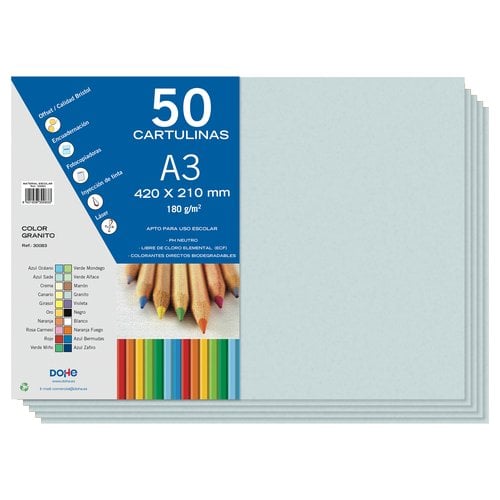 CARTULINA A3 DOHE 180g GRANITO P/50
