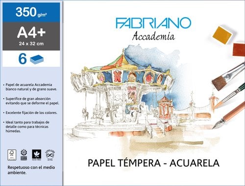 LAMINAS ACUARELA FABRIANO A4+ B/6