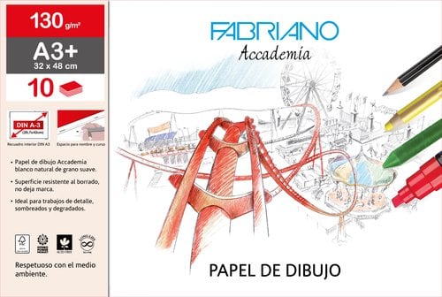 LAMINAS DIBUJO FABRIANO A3+ C/R B/10