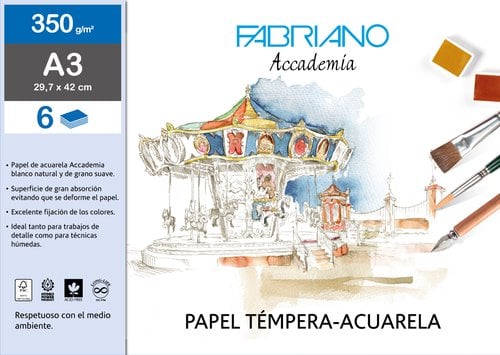 LAMINAS ACUARELA FABRIANO A3 B/6