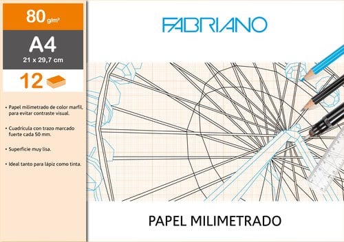 LAMINA FABRIANO MILIMETRADO M.PK 12 A4