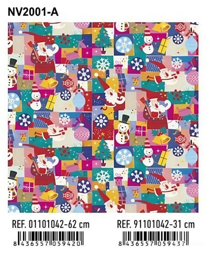 PAPEL REGALO BOBINA BK.62x80 NAVIDAD