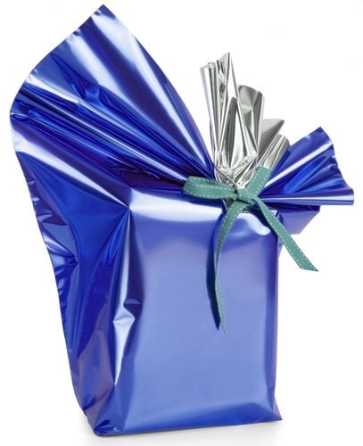 PAPEL REGALO COLIBRI 30x30 AZUL METALIZA