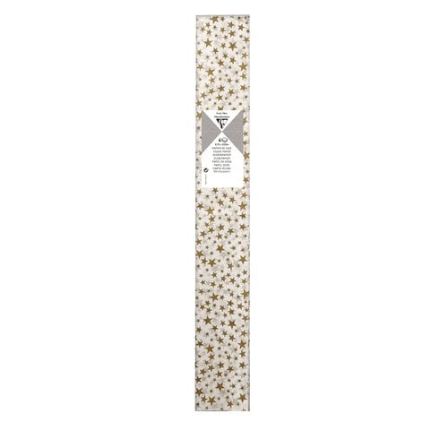 PAPEL SEDA CLAIRE 4h 50x75 ESTRELLAS DOR