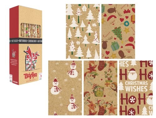PAPEL REGALO RL.BK.0,7x2 KRAFT NAVI.(50)