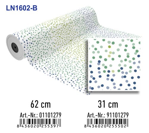 PAPEL REGALO BOBINA BK.62x80 LUNARES