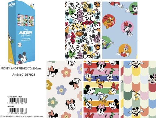 PAPEL REGALO RL.BK.0,7x2 MICKEY (50)