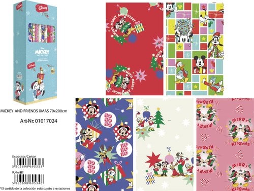 PAPEL REGALO RL.BK.0,7x2 MICKEY (50)
