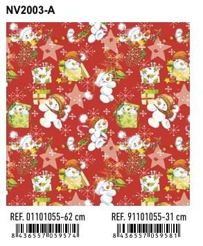 PAPEL REGALO BOBINA BK.62x80 NAVIDAD