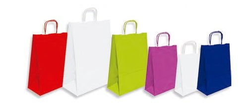 BOLSA PAPEL CELUL.BLANCO 27x37 ROJO P/50