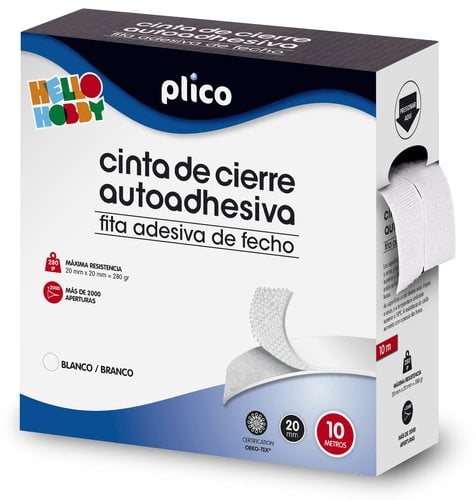 CINTA VELCRO PLICO AUTOAD.10M 20MM BL