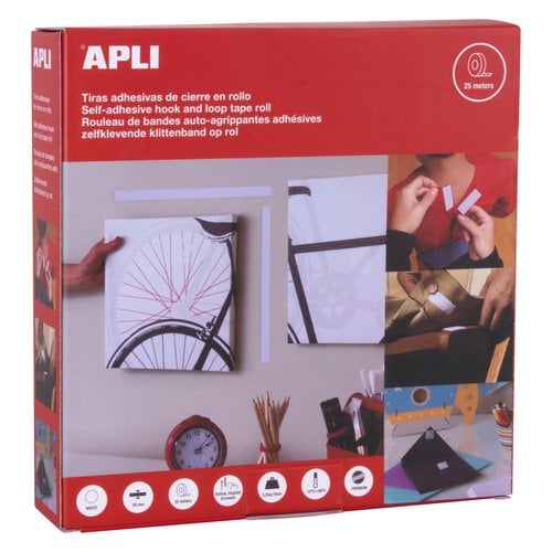 CINTA VELCRO APLI ADHESIVA 2x25m BL