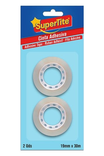 CINTA ADHESIVA SUPERTITE TRANS.30x19 B/2