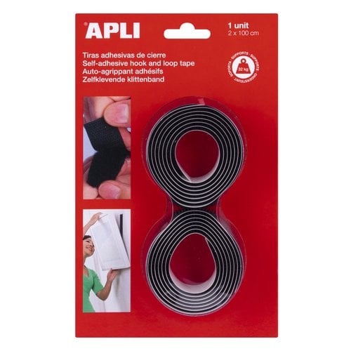 CINTA VELCRO APLI ADHESIVA 2x100 cm NG