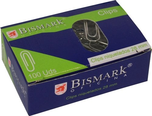 CLIP BISMARK Nº1,5 (28 mm.) NIQUEL C/100