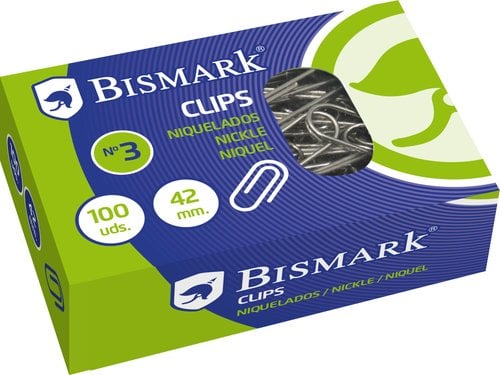 CLIP BISMARK Nº3 (42 mm.) NIQUEL. C/100